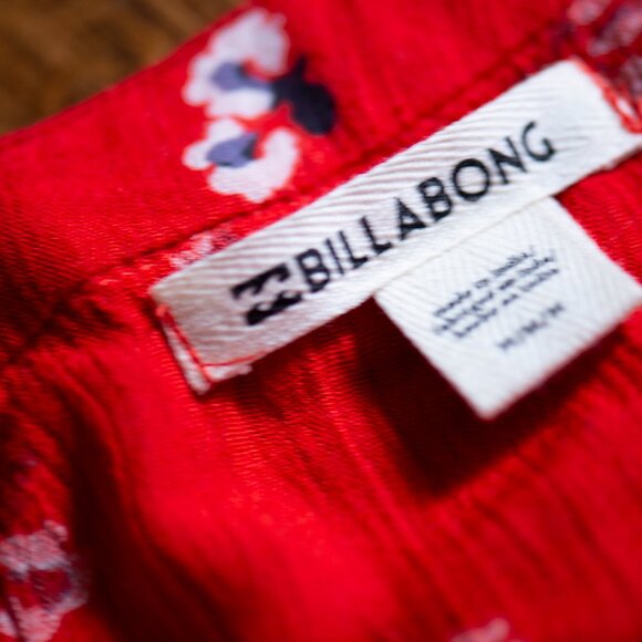 BILLABONG "Dancing Til Dawn Red" Floral Print Midi Wrap Boho Beach Skirt M - Picture 7 of 14
